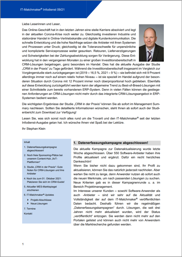 IT-Matchmaker® Infodienst März 2022