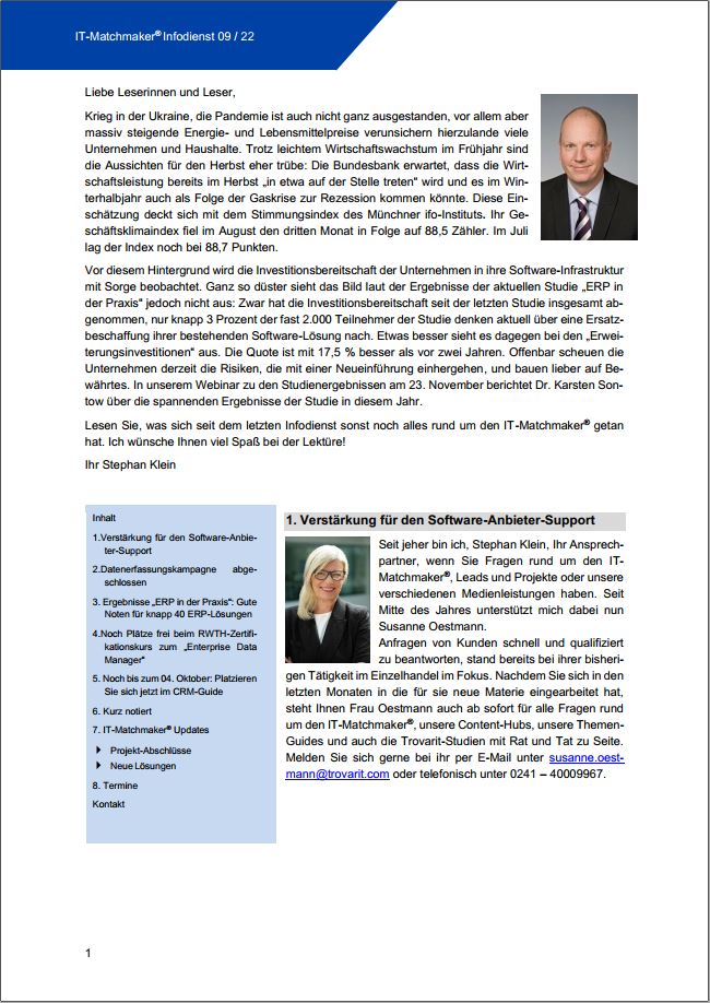 IT-Matchmaker® Infodienst September 2022